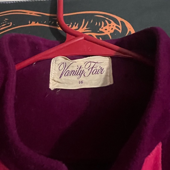 Vintage Vanity Fair purple pink nightgown robe zip up size 16 - Picture 3 of 4